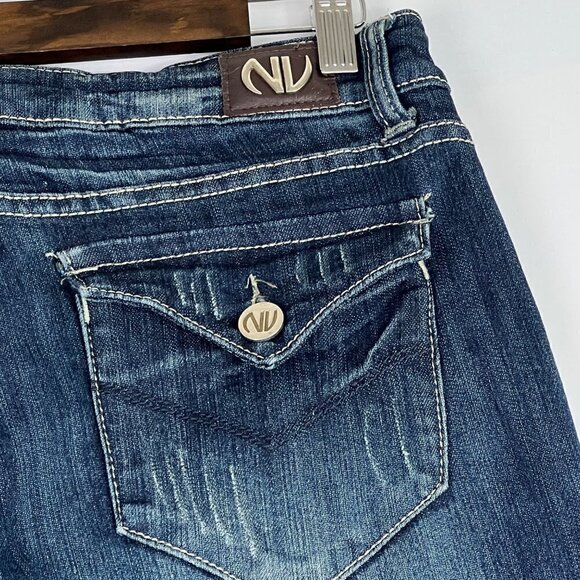 NV Jeans Distressing Medium Wash Skinny Straight Leg Size 13 - Picture 3 of 9